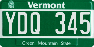 VT license plate YDQ345