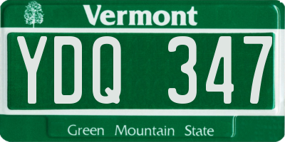 VT license plate YDQ347