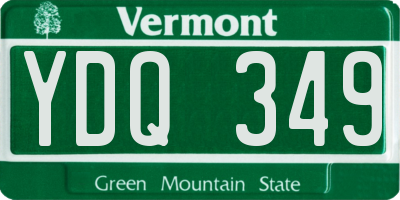 VT license plate YDQ349