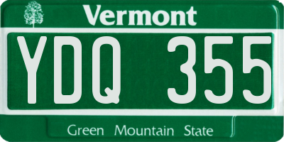 VT license plate YDQ355