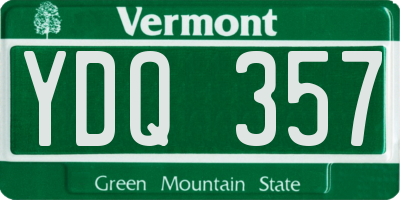 VT license plate YDQ357