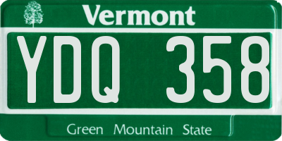 VT license plate YDQ358