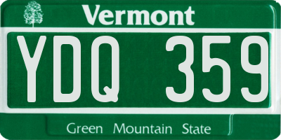 VT license plate YDQ359