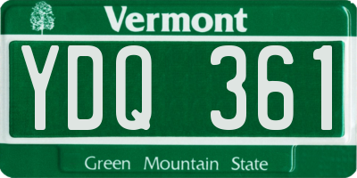 VT license plate YDQ361