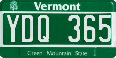 VT license plate YDQ365