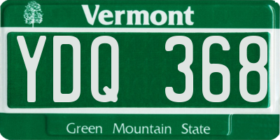 VT license plate YDQ368