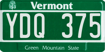 VT license plate YDQ375