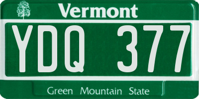 VT license plate YDQ377