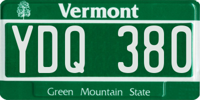 VT license plate YDQ380