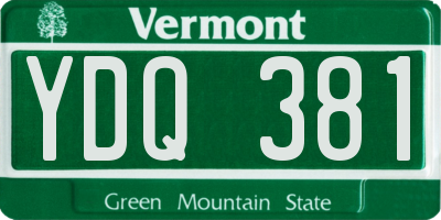 VT license plate YDQ381