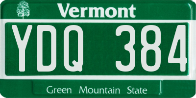 VT license plate YDQ384