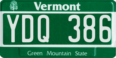 VT license plate YDQ386