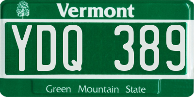 VT license plate YDQ389