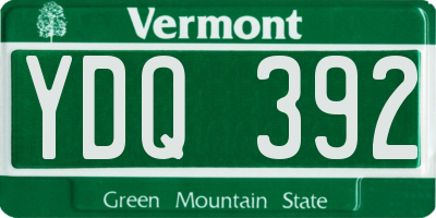 VT license plate YDQ392