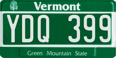 VT license plate YDQ399