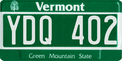 VT license plate YDQ402