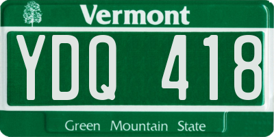 VT license plate YDQ418