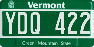 VT license plate YDQ422
