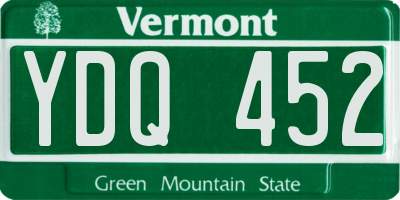 VT license plate YDQ452