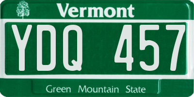 VT license plate YDQ457
