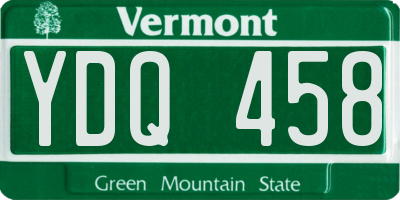 VT license plate YDQ458