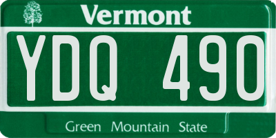 VT license plate YDQ490