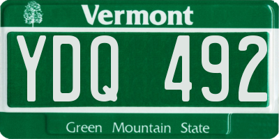 VT license plate YDQ492