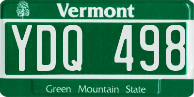 VT license plate YDQ498