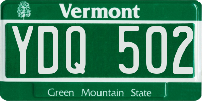 VT license plate YDQ502