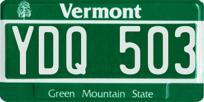 VT license plate YDQ503