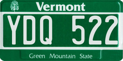 VT license plate YDQ522