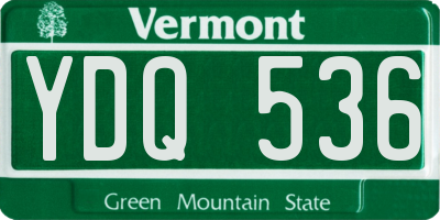 VT license plate YDQ536