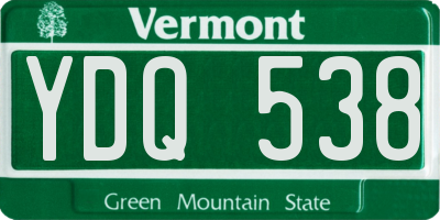 VT license plate YDQ538