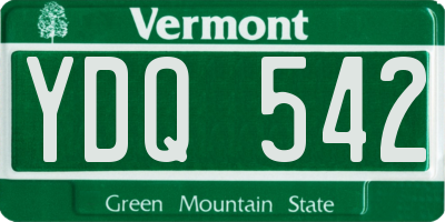 VT license plate YDQ542