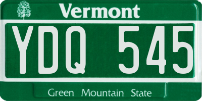 VT license plate YDQ545