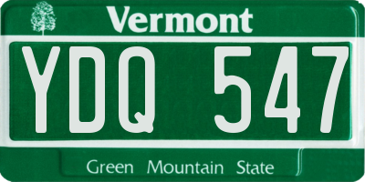 VT license plate YDQ547