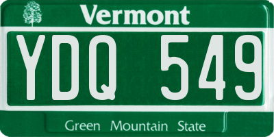 VT license plate YDQ549