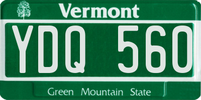 VT license plate YDQ560