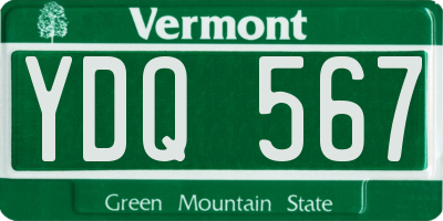 VT license plate YDQ567