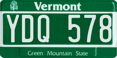 VT license plate YDQ578