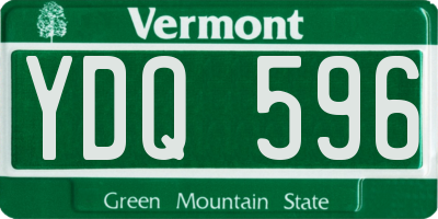 VT license plate YDQ596