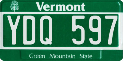 VT license plate YDQ597