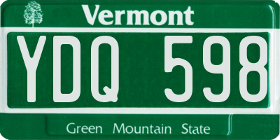 VT license plate YDQ598