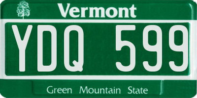 VT license plate YDQ599