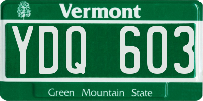 VT license plate YDQ603