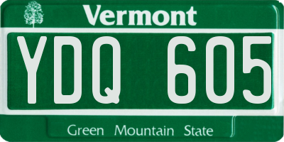 VT license plate YDQ605