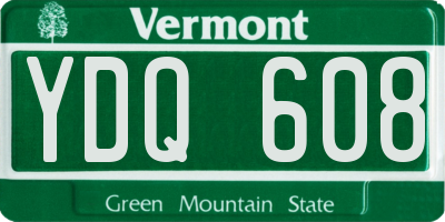 VT license plate YDQ608