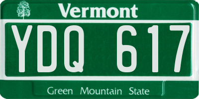 VT license plate YDQ617
