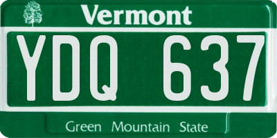VT license plate YDQ637
