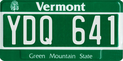 VT license plate YDQ641